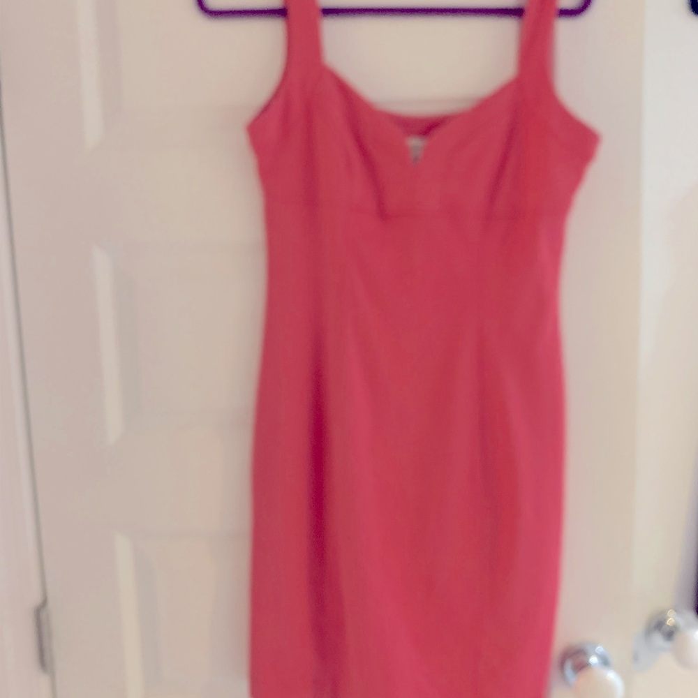 Salmon colored fitted dress